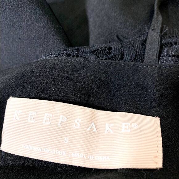 Keepsake The Label Satin Lace Trim Keyhole Back Lined Cami Camisole Black Small - Picture 6 of 9